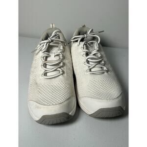 Orthofeet Women's White Synthetic Lace Up Comfortable Sneaker Shoe Wide Size 12D